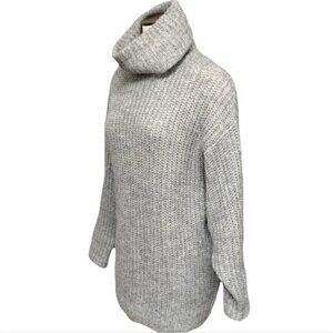 Vince Camuto S Gray Chunky Lagenlook Oversize Cowl Neck Tunic Sweater #5B
